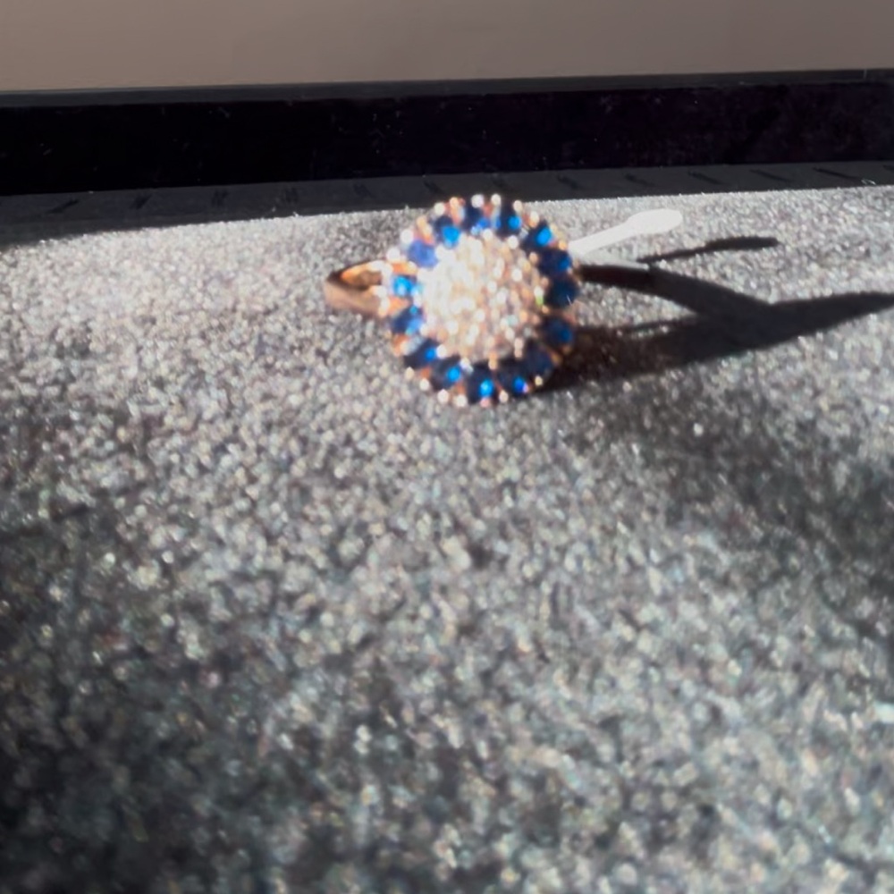 Size 8 ring with blue stones